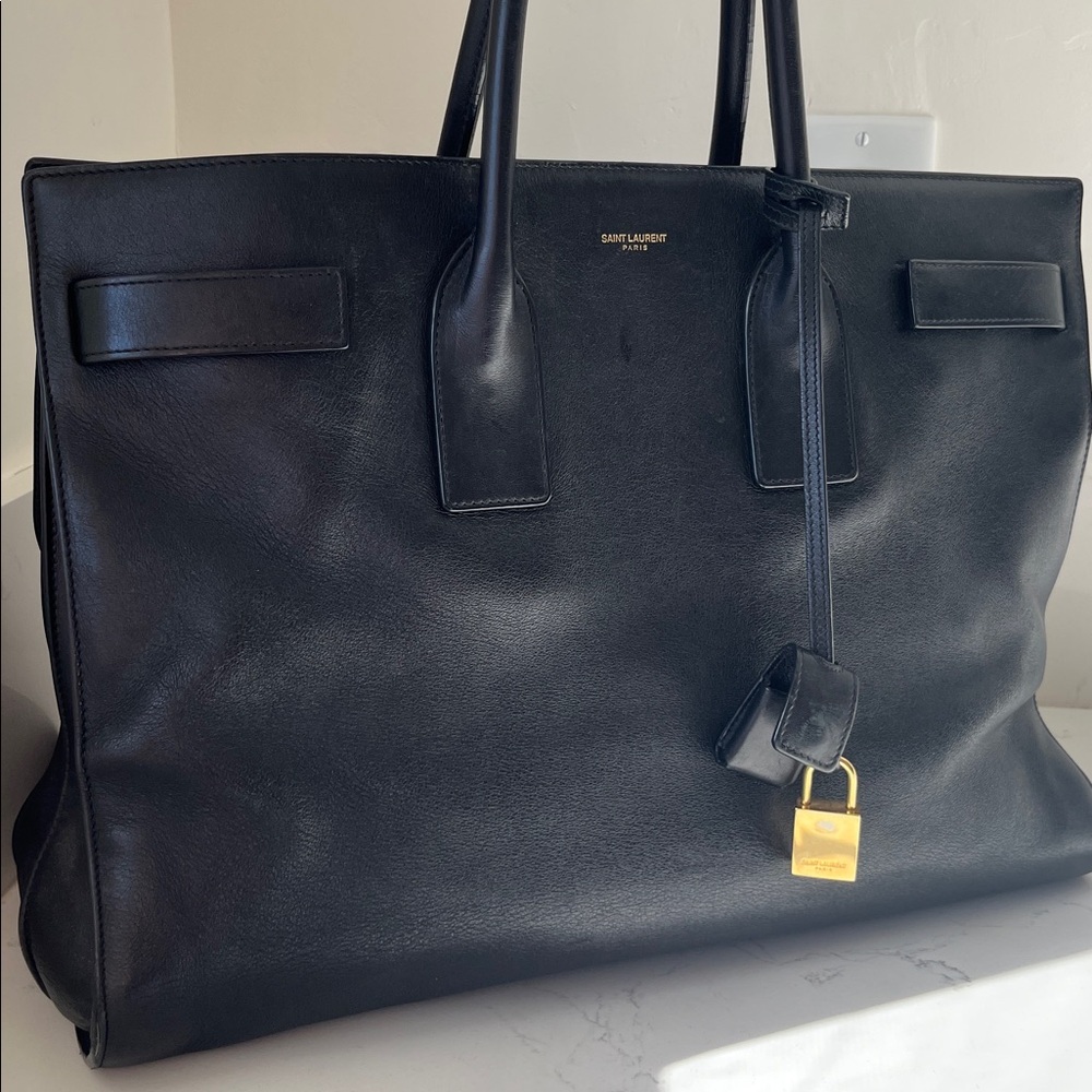 Saint Laurent- Leather Sac De Jour Large